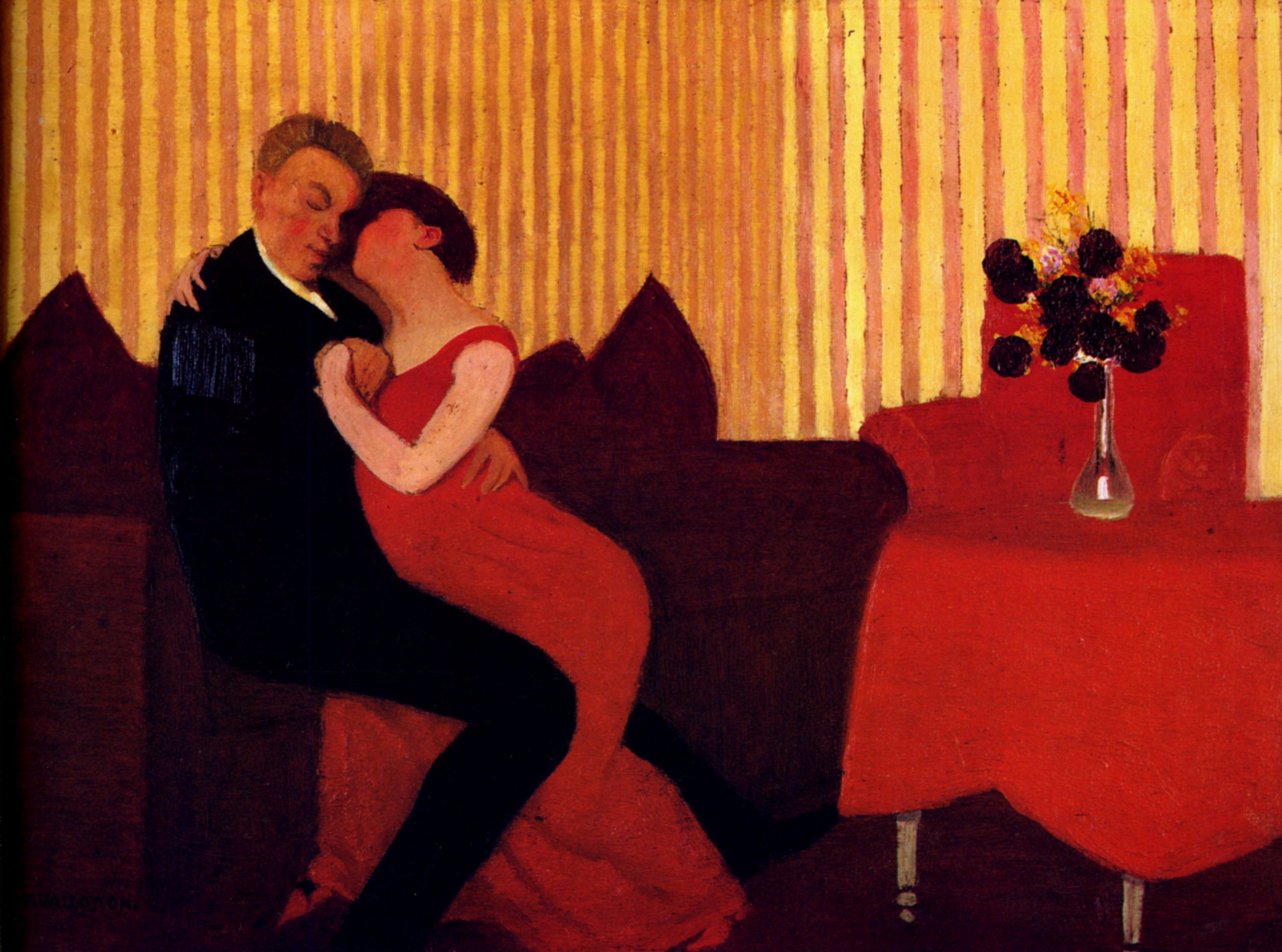The Lie by Félix Vallotton - 1897 - 9 7/16 x 13 1/8 in Baltimore Museum of Art
