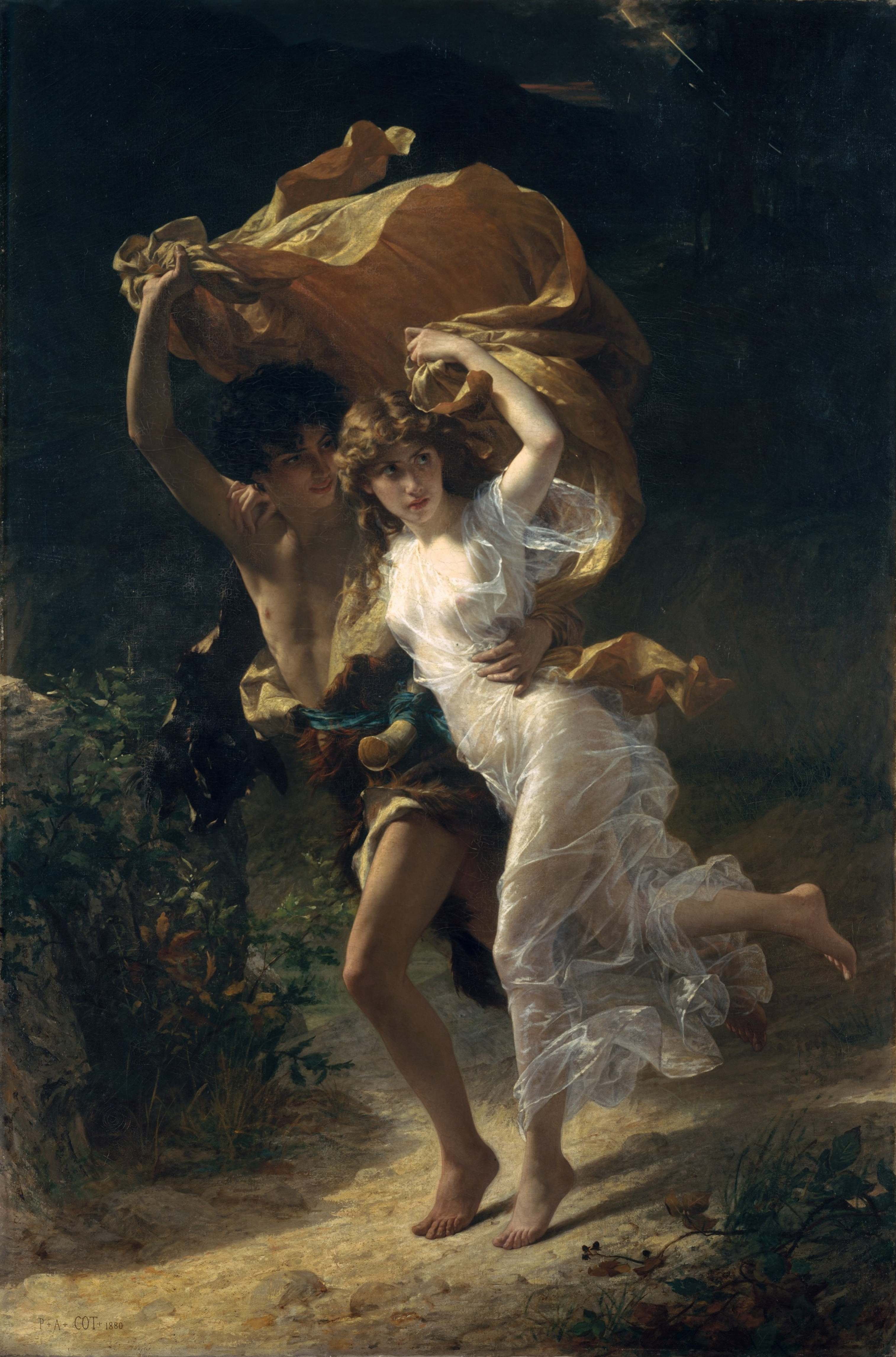 Bouře by Pierre Auguste Cot - 1880 -  234 × 156,8 cm 