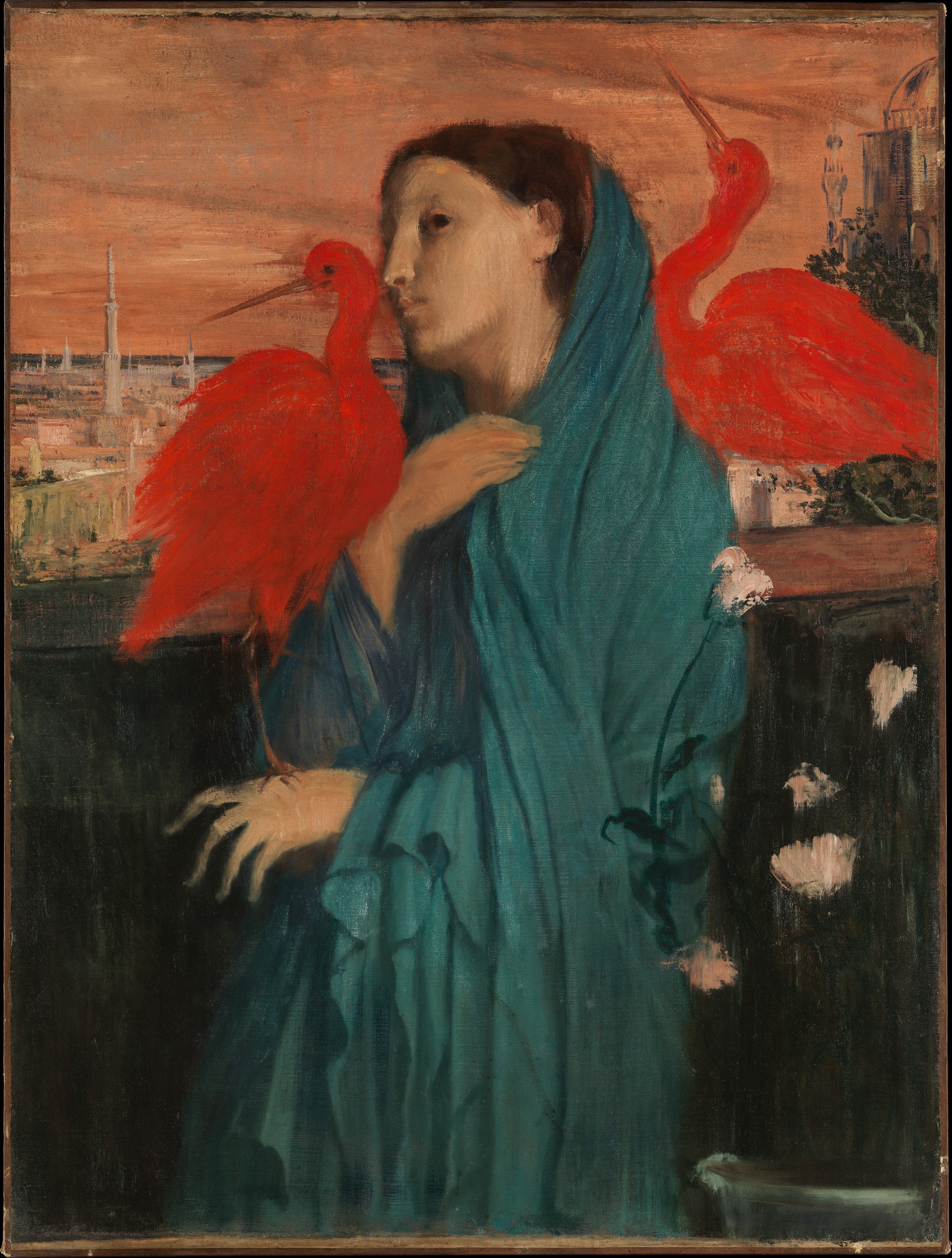 年輕女子與朱鷺 by Edgar Degas - 1860 - 1.00 m x 75 cm 