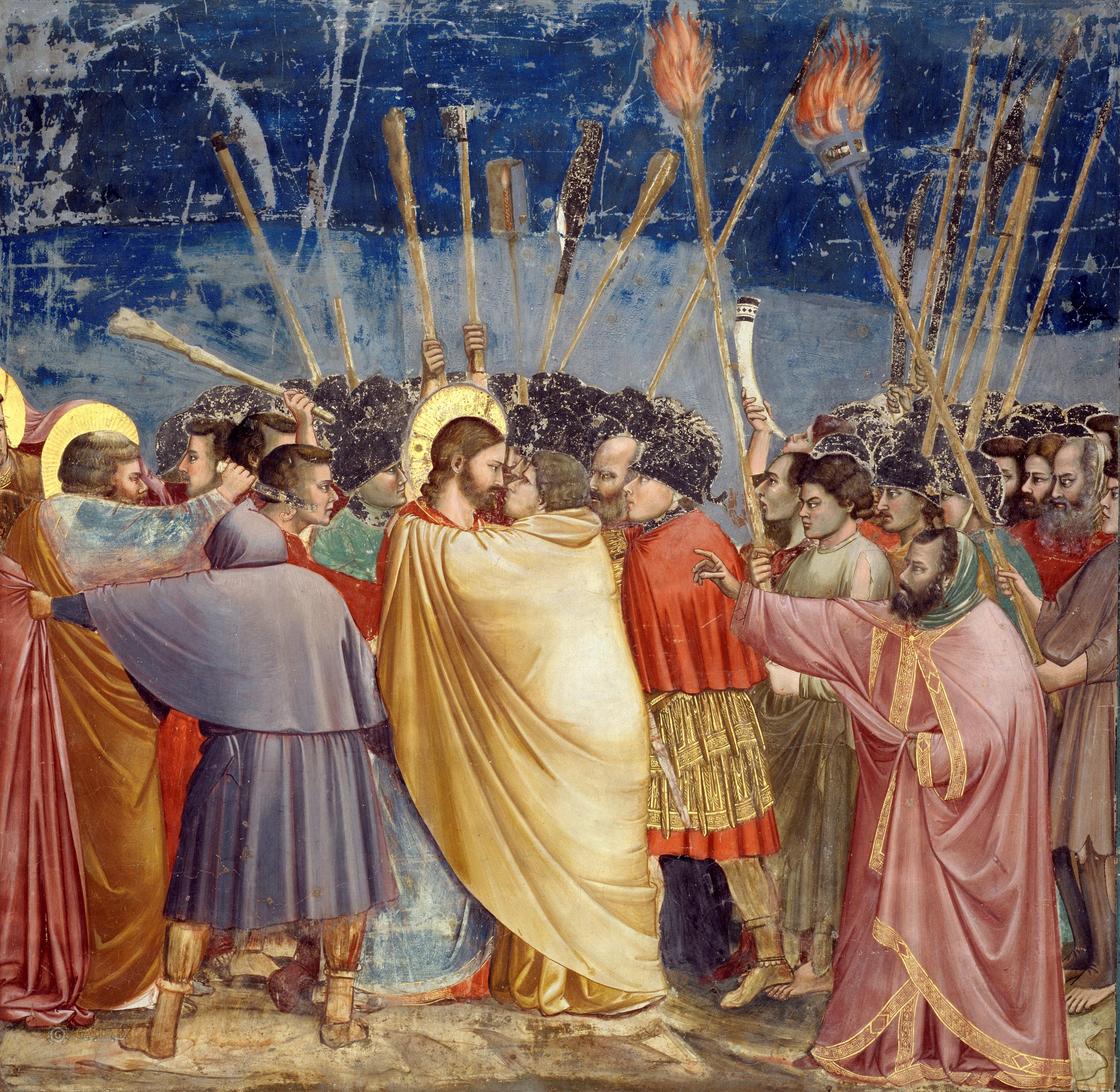 The Kiss of Judas by Giotto di Bondone - 1304-1306 - 200 × 185 cm Cappella degli Scrovegni