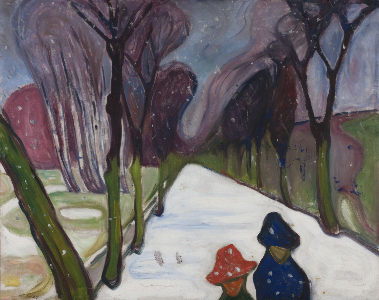 New Snow in the Avenue by Edvard Munch - 1896 - 90 x 119.5 cm Munch Museum