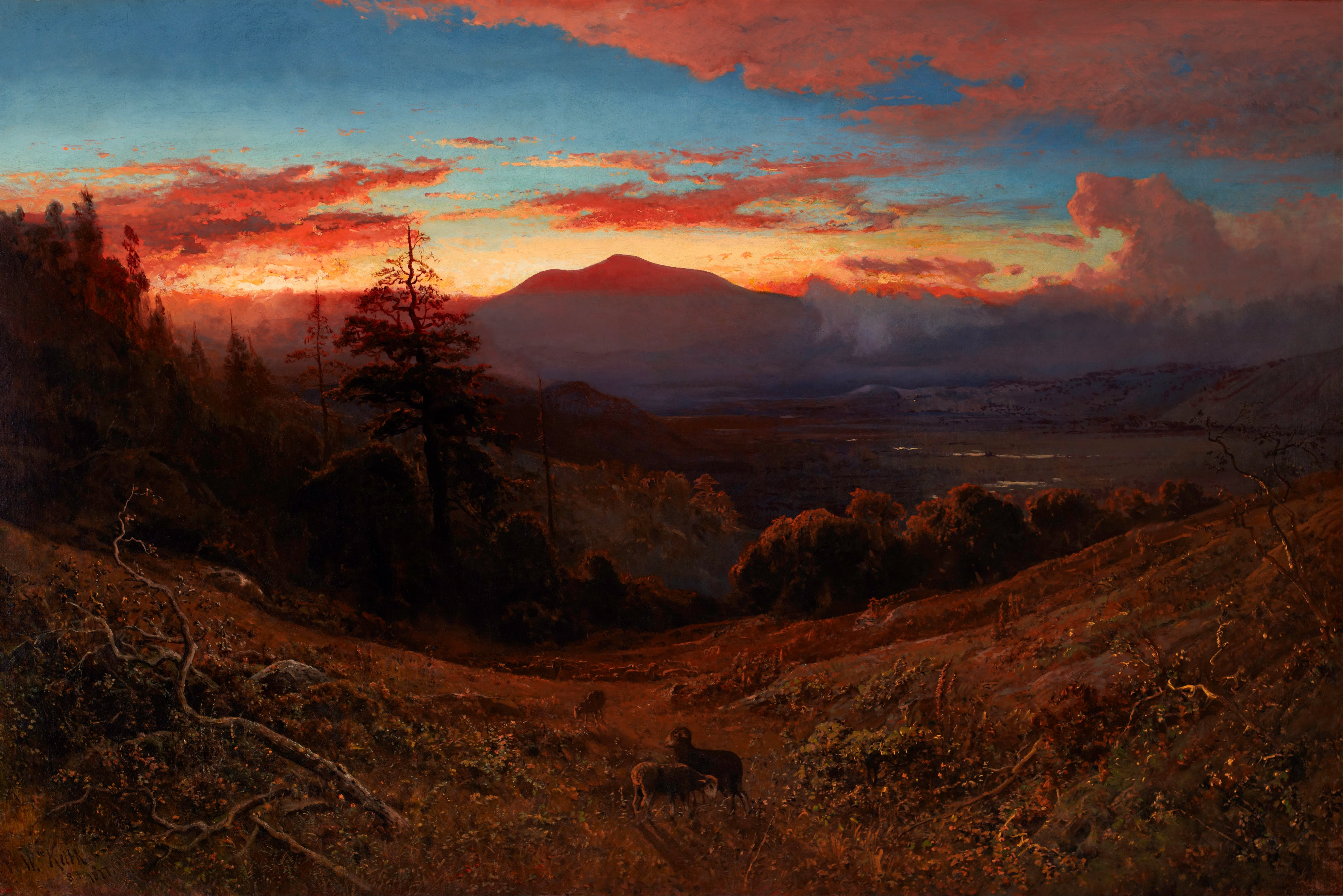 暗黑破壞神山的日落 by William Keith - 1877 - 59 x 39 in 