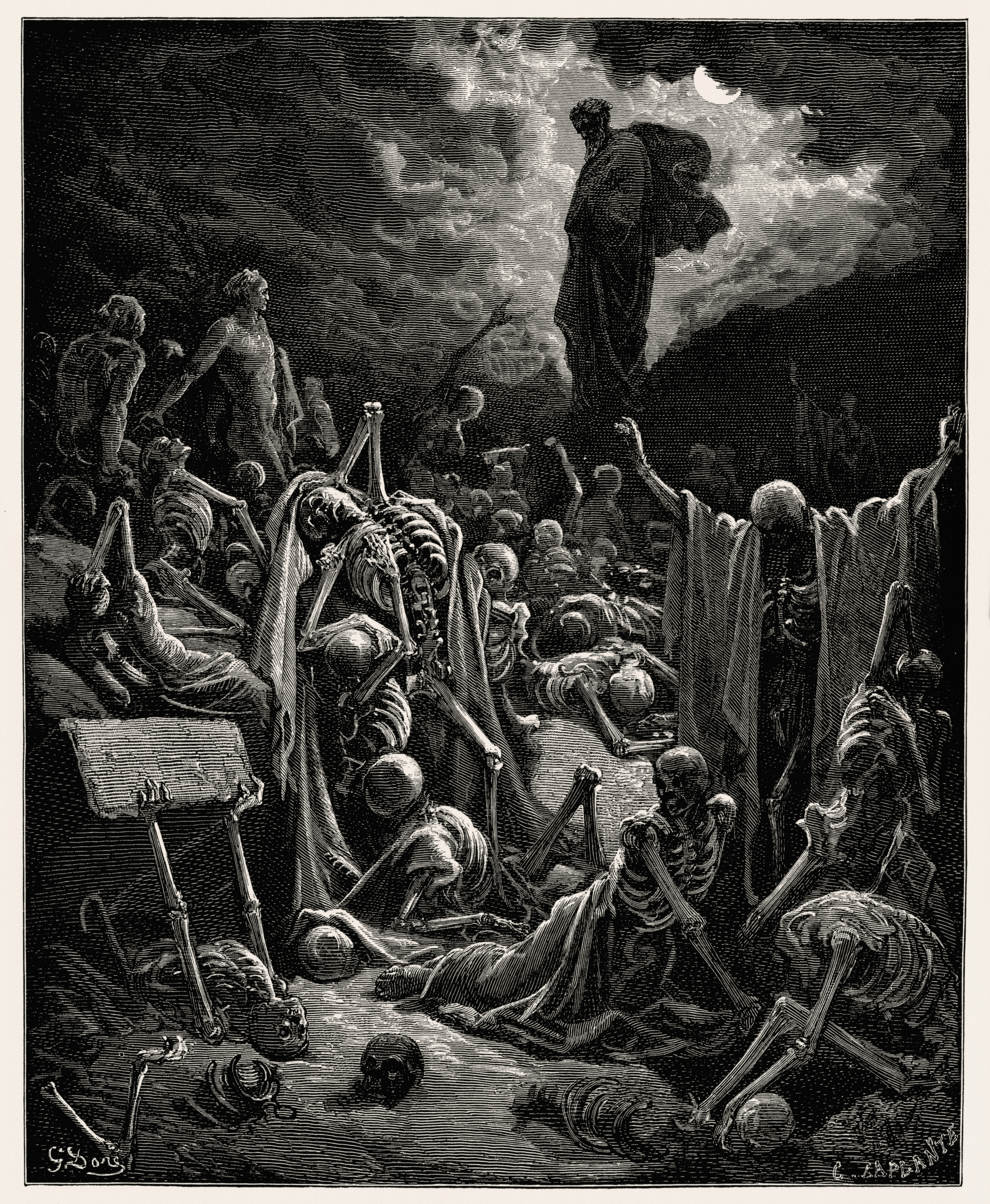 Die Vision vom Tal der trockenen Knochen by Gustave Doré - 1866 - - Private Sammlung