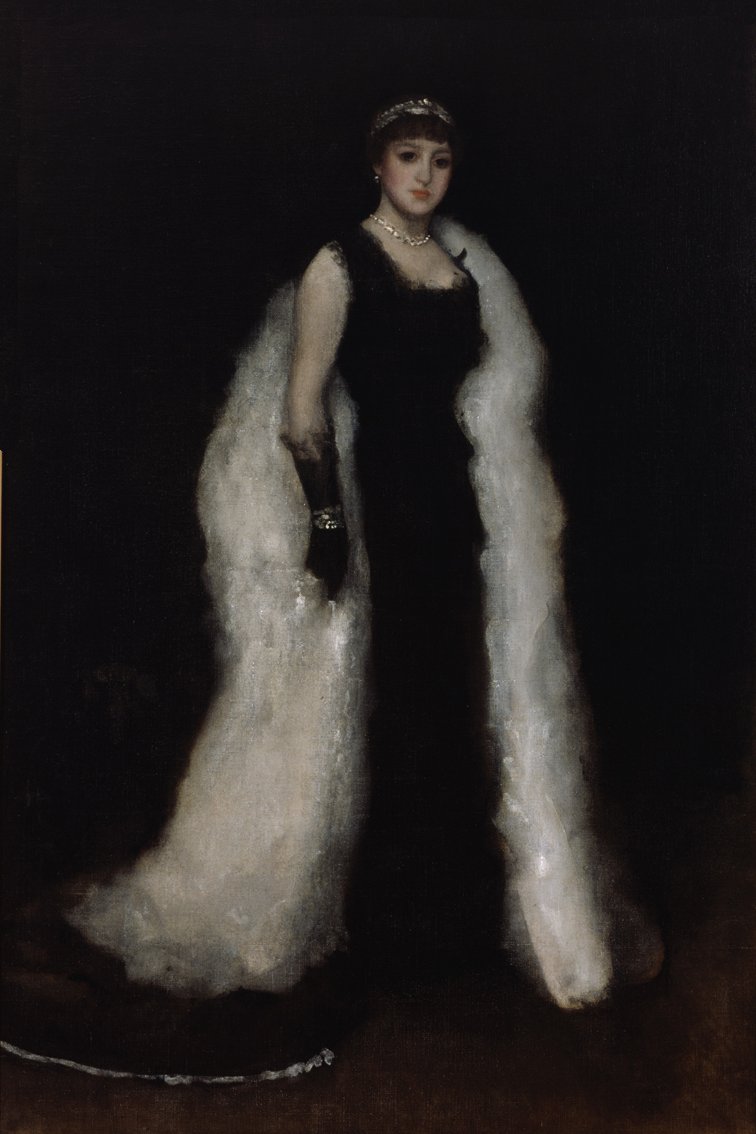 Arrangement in Black, No. 5 (Lady Meux) by James Abbott McNeill Whistler - 1881 - 76 1/2 x 51 1/4 in Honolulu Museum of Art