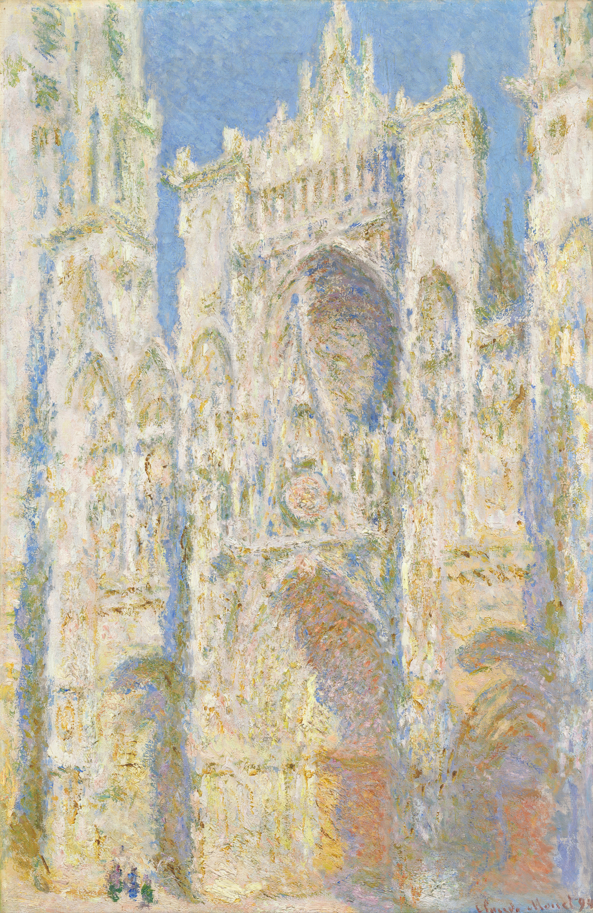 Rouen Cathedral, West Façade, Sunlight by Claude Monet - 1894 - 65.8 x 100 cm National Gallery of Art