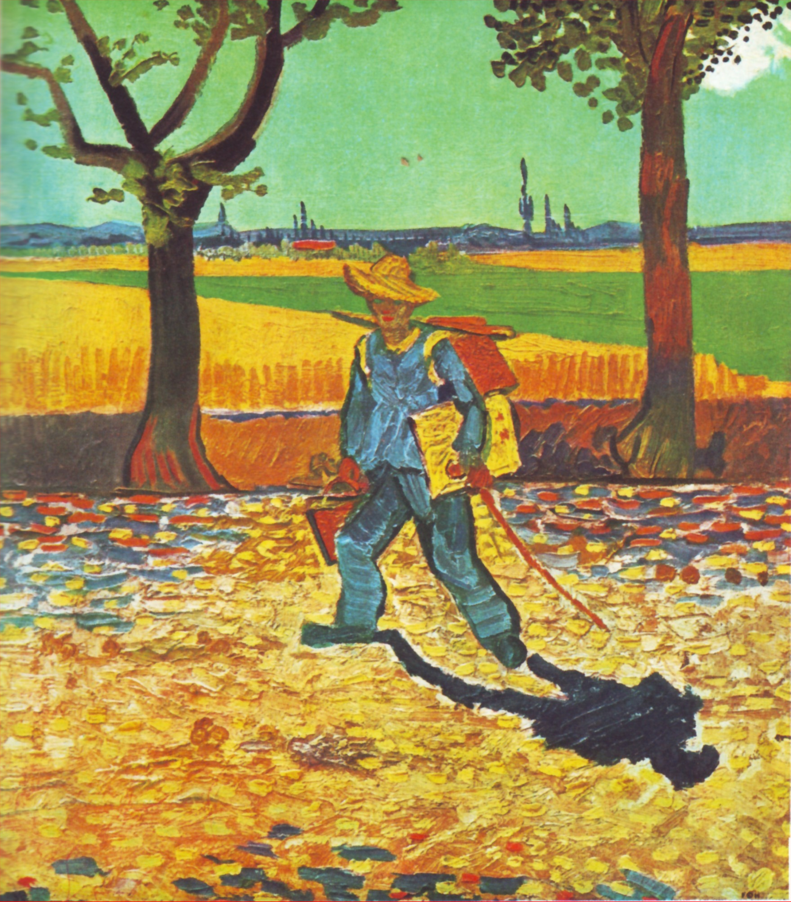 Ein Maler auf dem Weg zur Arbeit by Vincent van Gogh - 1888 - - Zerstört