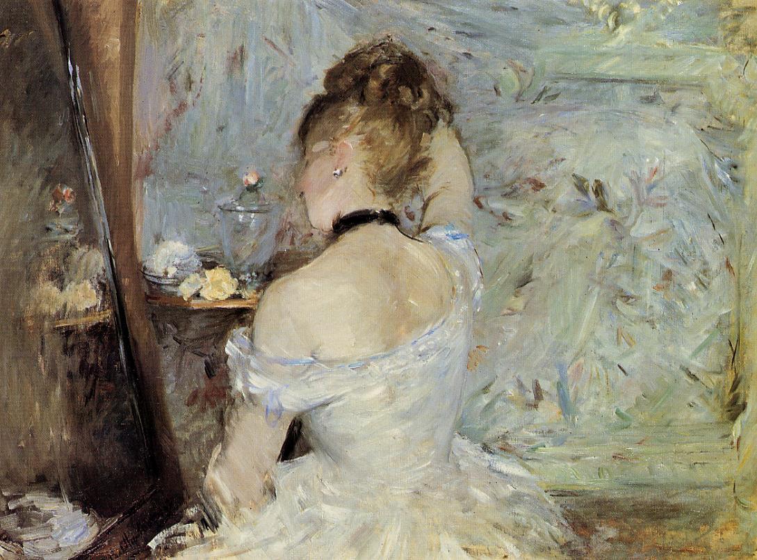 A Woman at her Toilette by Berthe Morisot - 1875 - 60.3 x 80.4 cm private collection