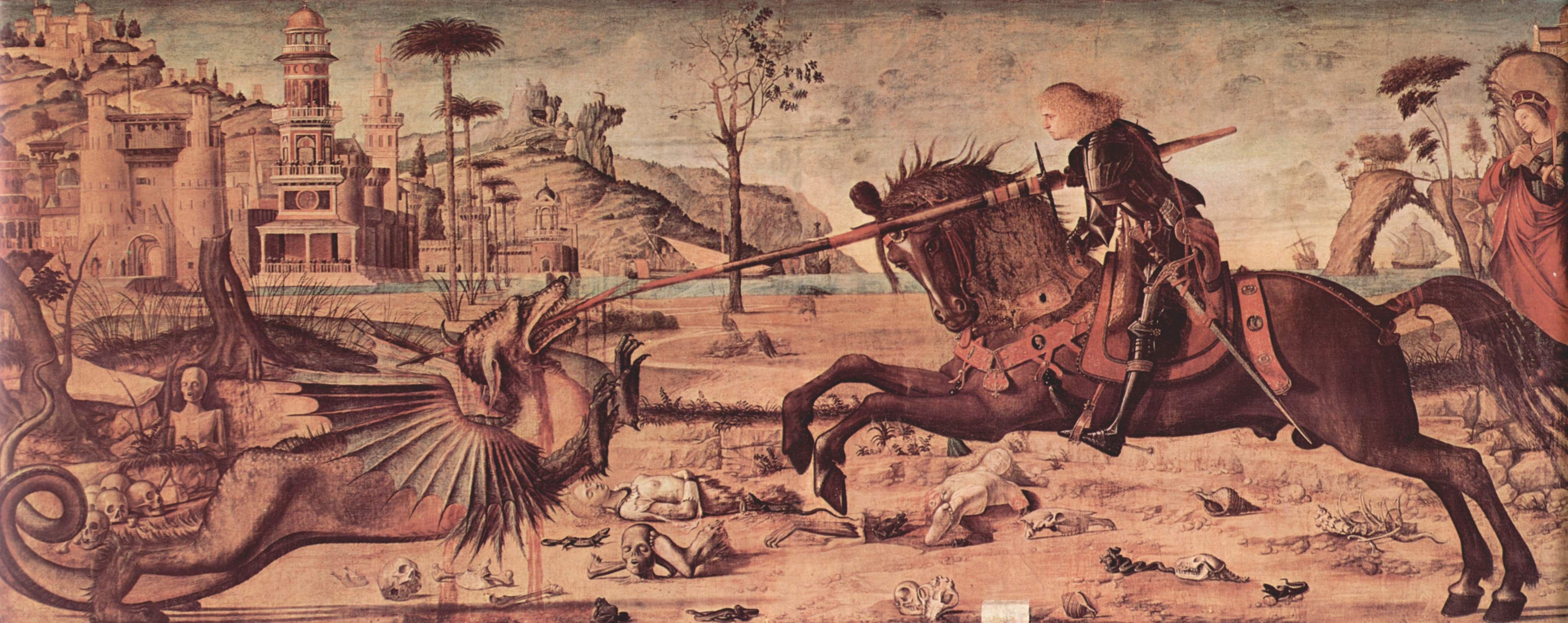 St George and the Dragon by Vittore Carpaccio - 1502 - 141 x 360 cm Scuola di San Giorgio degli Schiavoni