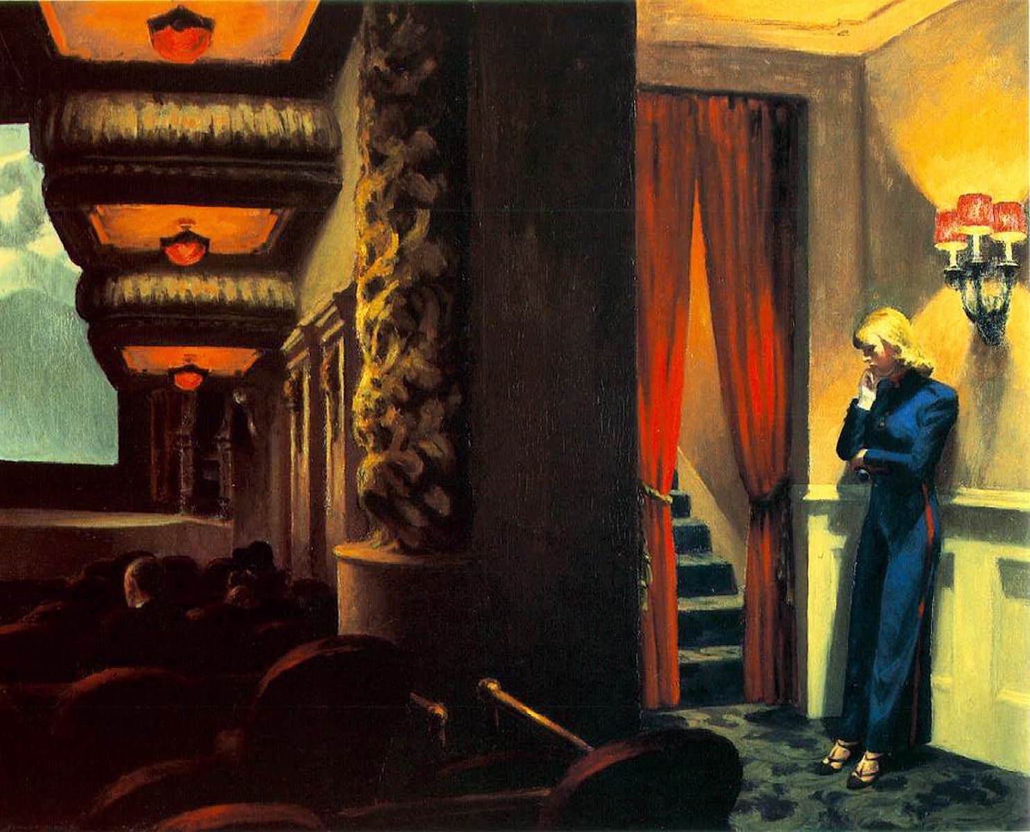 New York filmszínház by Edward Hopper - 1939 - 81.9 x 101.9 cm 