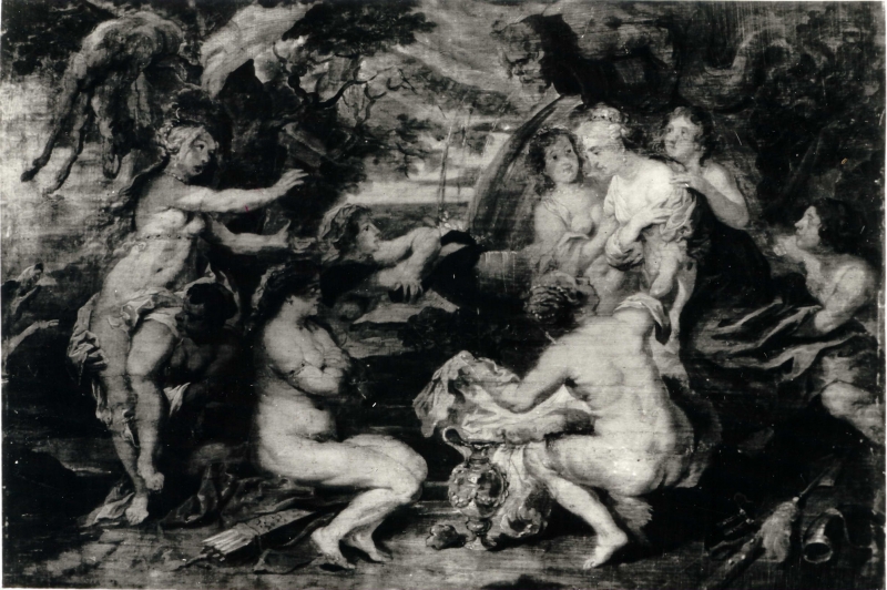 Diana und Kallisto by Peter Paul Rubens - - - 24 x 34,5 cm Im Zweiten Weltkrieg verloren gegangen