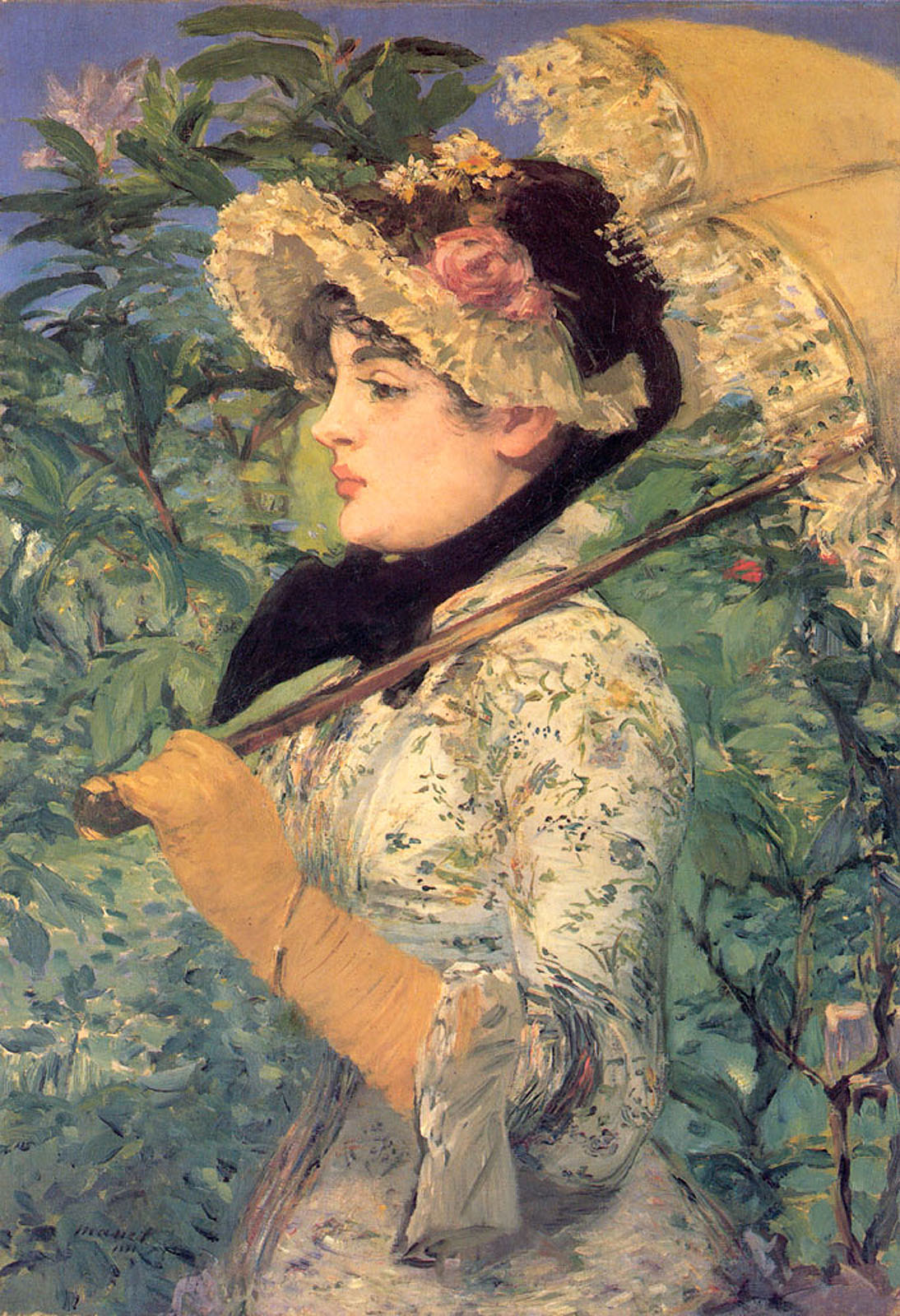 Spring (Study of Jeanne Demarsy) by Édouard Manet - 1882 - 15.5 x 10.7 cm Hermitage Museum