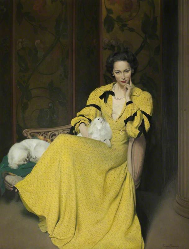 Pauline ve žlutých šatech by Herbert James Gunn - 1944 - 150 cm x 120 cm 