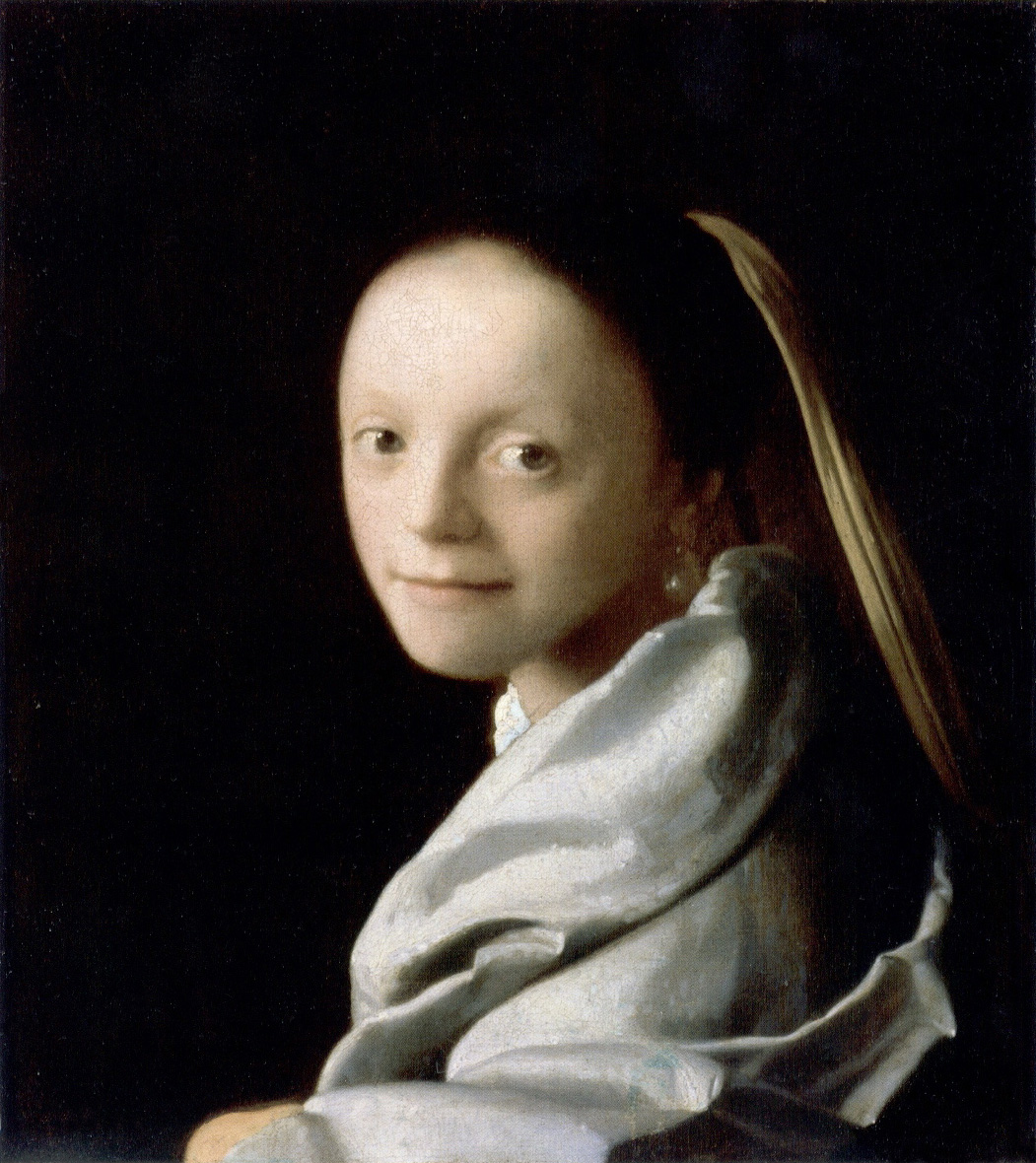 Studie van een Jonge Vrouw by Johannes Vermeer - 1665 - 44.5 x 40 cm 