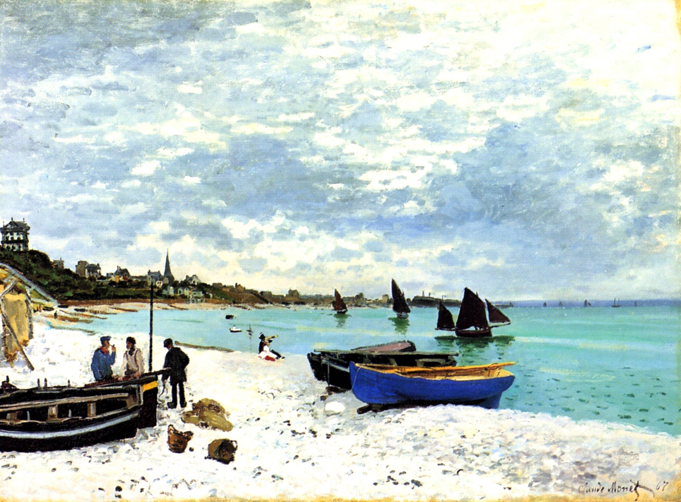 聖諾曼地阿德雷斯海灘 by Claude Monet - 1867 - 75.8 x 102.5 釐米 