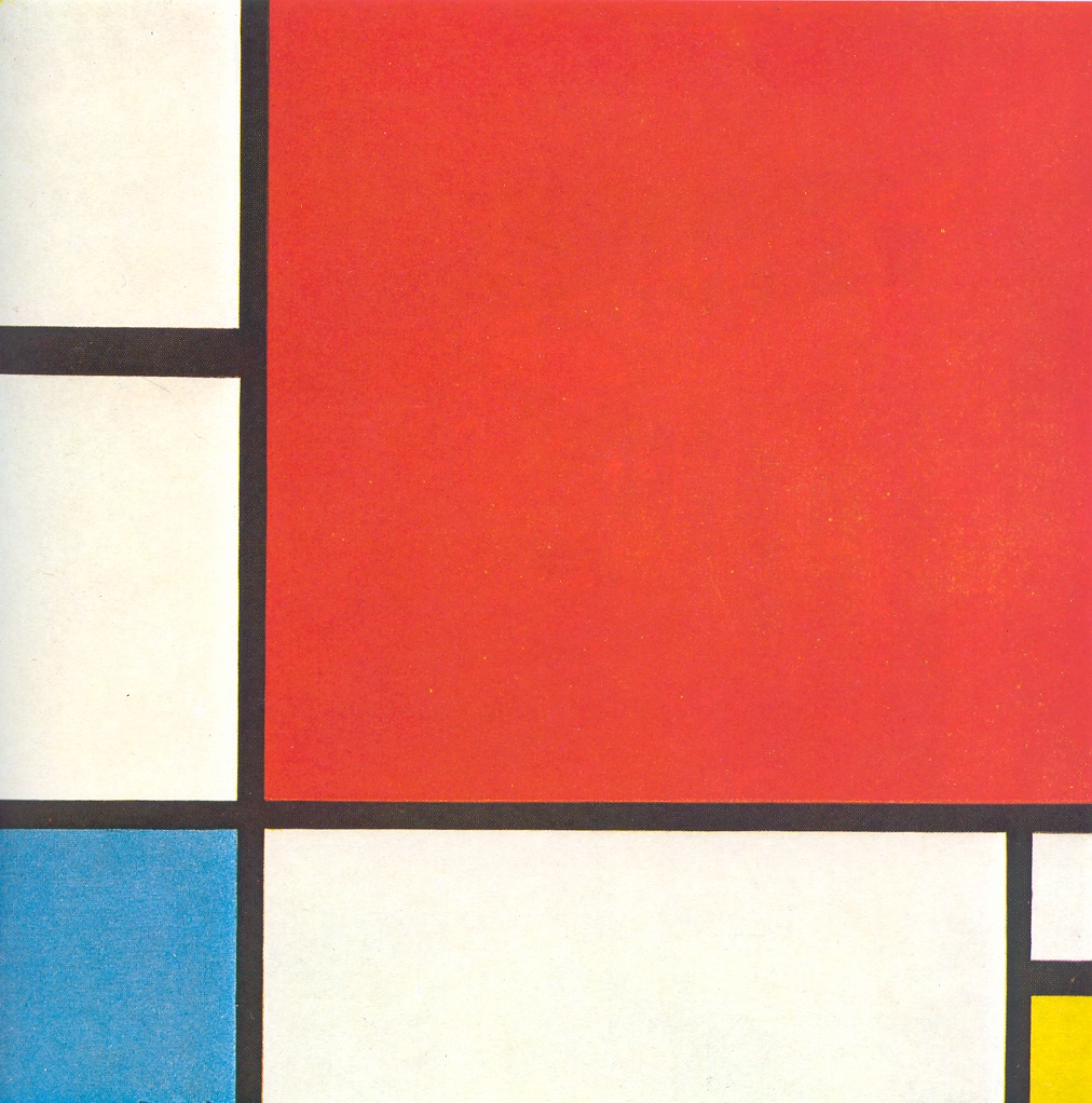 Kompozice s červenou, modrou a žlutou by Piet Mondrian - 1930 - 45 cm x 45 cm 
