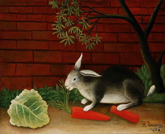 The Rabbit by Henri Rousseau - 1908 - 49.8 x 61.3 cm The Barnes Foundation