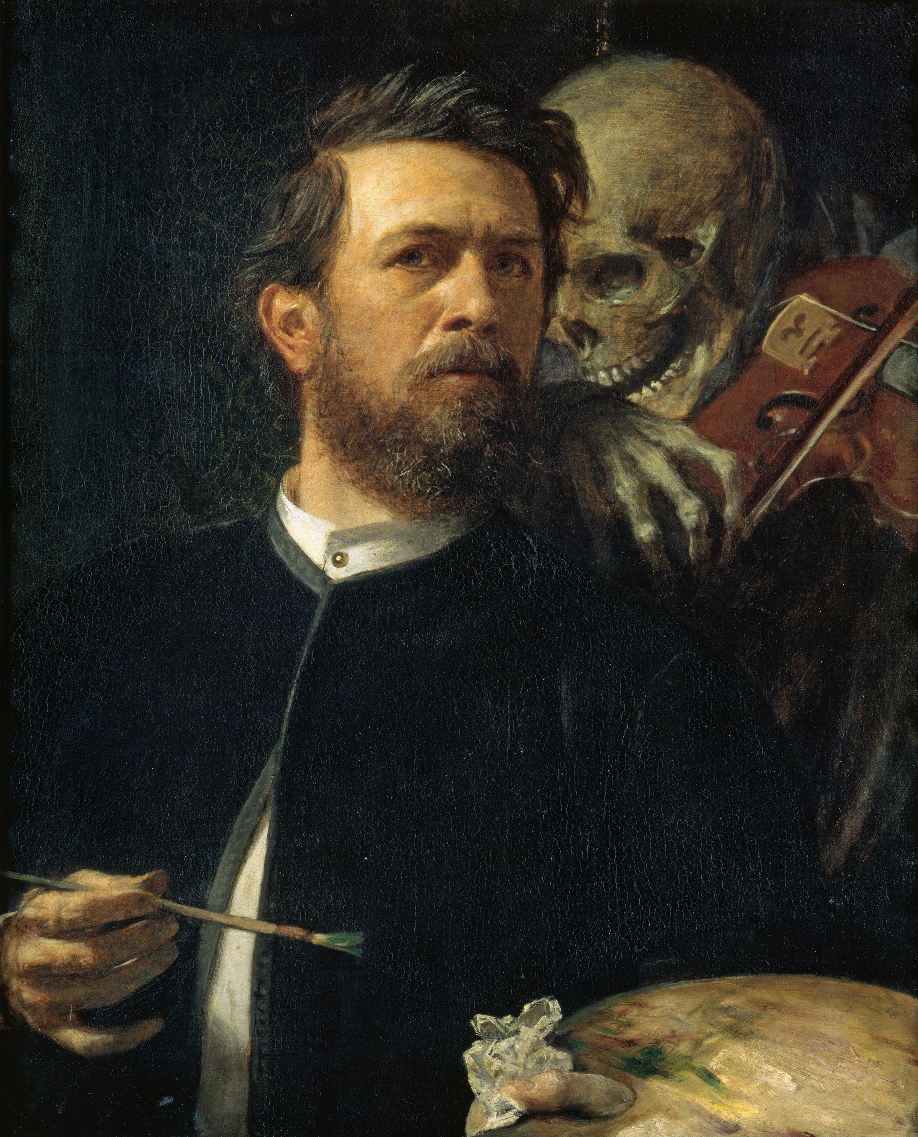 Self-Portrait with Death playing the Fiddle by Arnold Böcklin - 1872 - 74 x 61 cm Alte Nationalgalerie