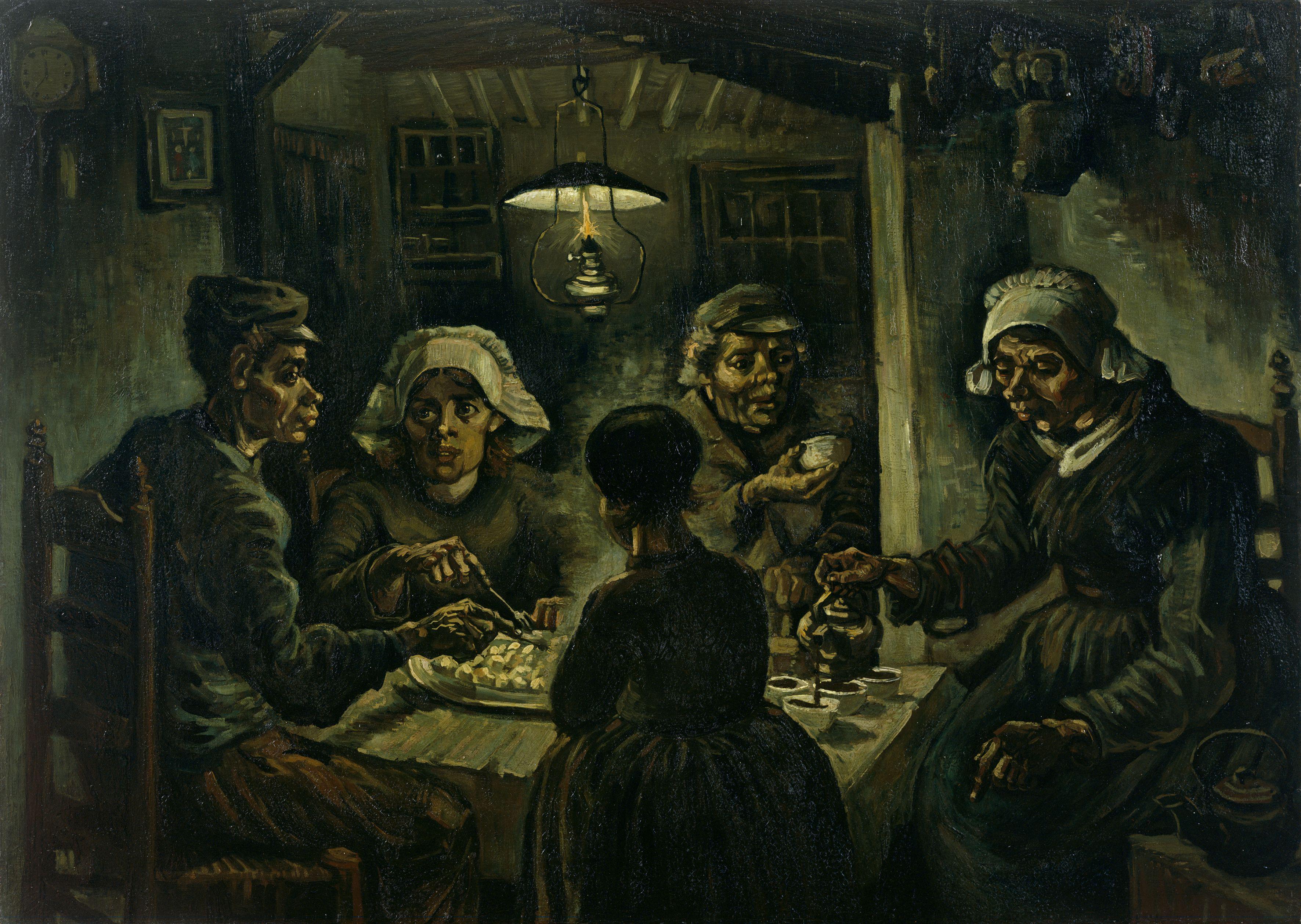 吃土豆的人 by 文森· 威廉·梵高 - 1885 - 82 × 114 cm 梵高博物馆
