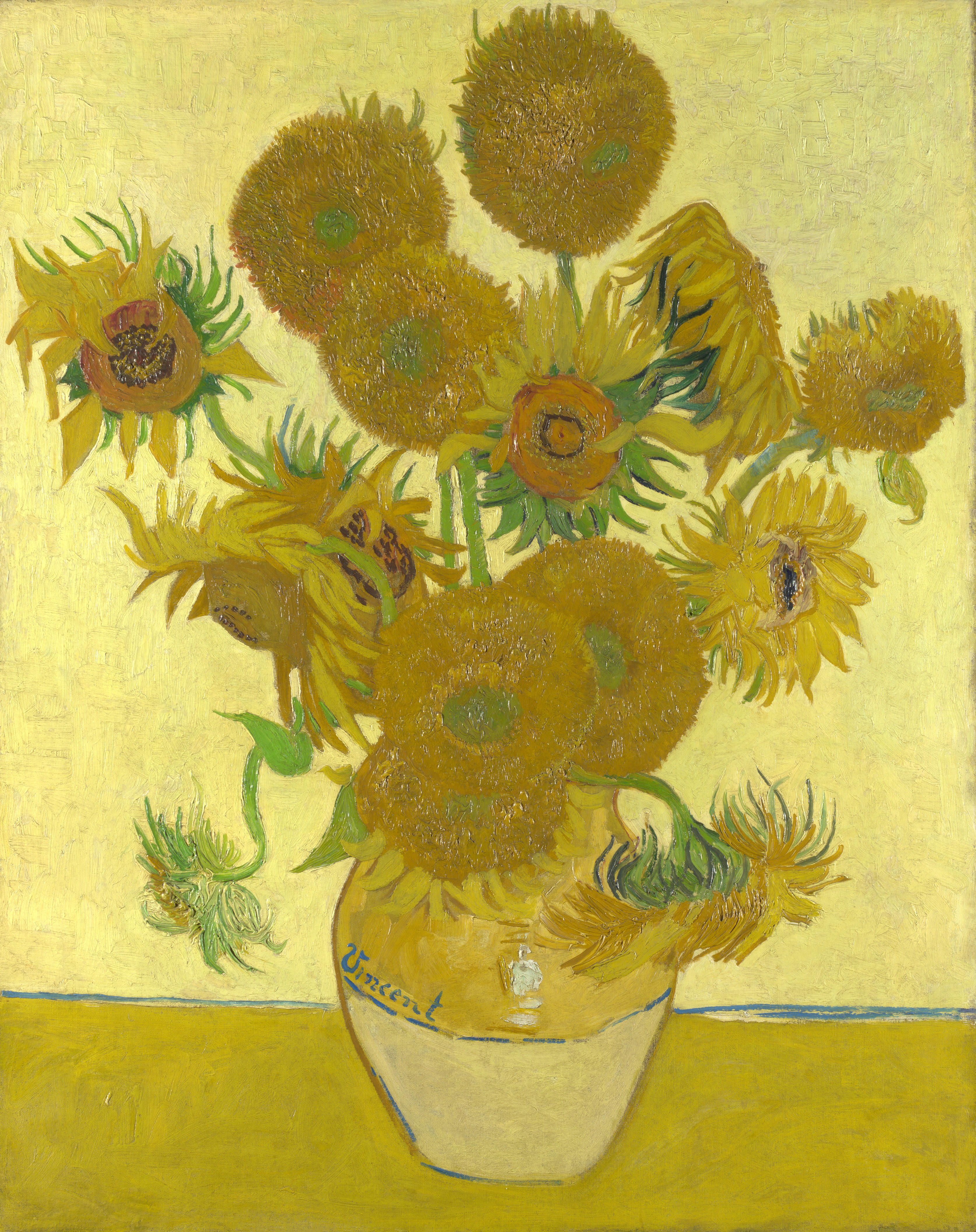 Vase avec quinze tournesols by Vincent van Gogh - 1888 - 92.1 × 73 cm 