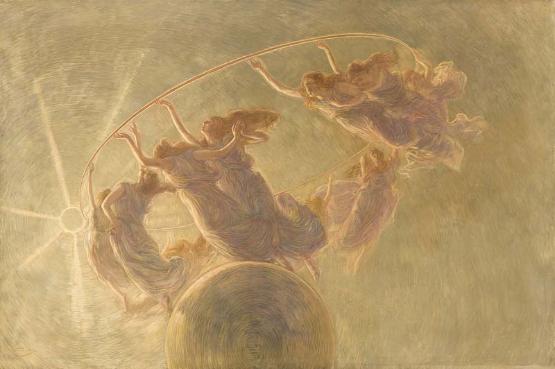Танец часов by Gaetano Previati - 1899 - 200 x 134 cm 