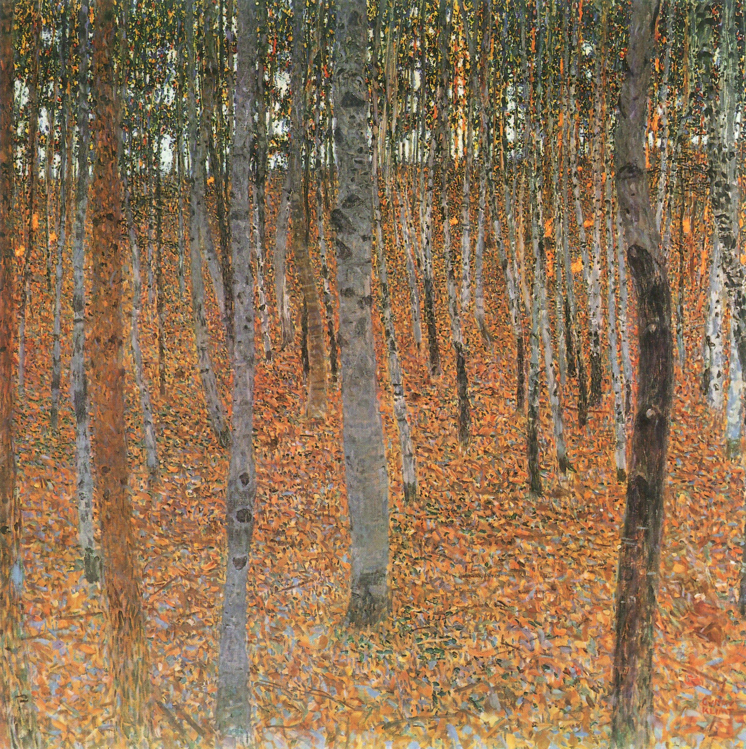 Beech Grove I by Gustav Klimt - 1902 - 100 x 100 cm Staatliche Kunstsammlungen Dresden