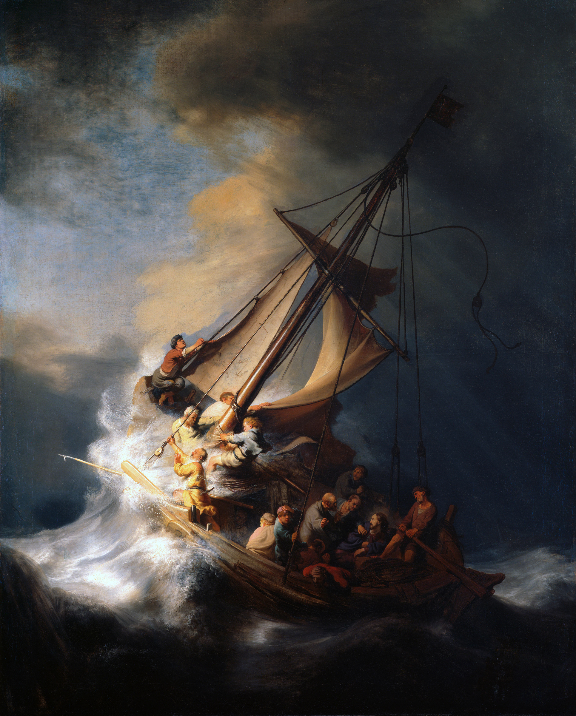 De storm op het meer van Galilea by Rembrandt Van Rijn - 1633 - 160 x 128 cm 