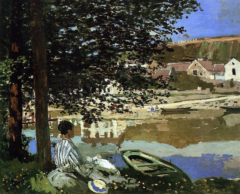 On the Bank of the Seine, Bennecourt by Claude Monet - 1868 - 81.5 × 100.7 cm Art Institute of Chicago