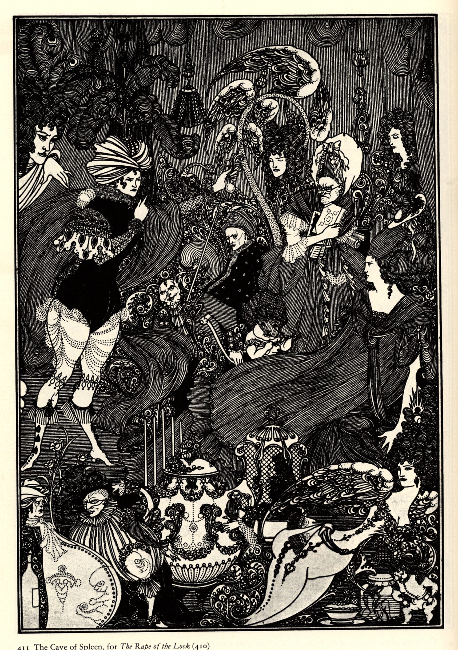 憤怒的洞穴-奧伯利·比亞茲萊 by Aubrey Beardsley - 1896 - 25.5 x 17.3 cm 