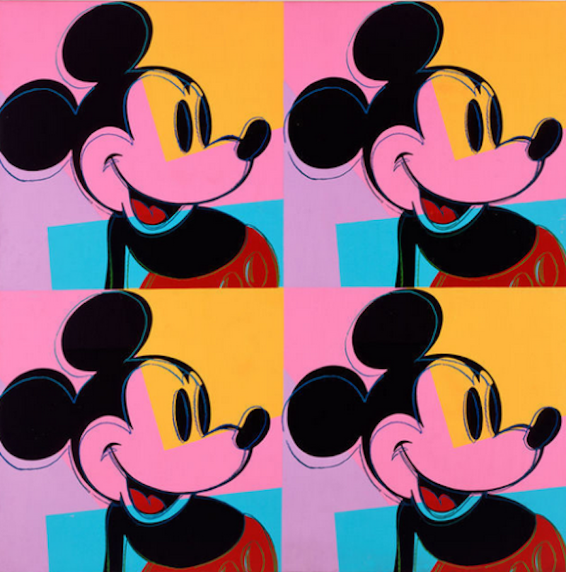 Kvadrant Mickey Mouse/Mýty by Andy Warhol - 1981 - 60 × 60 palců 