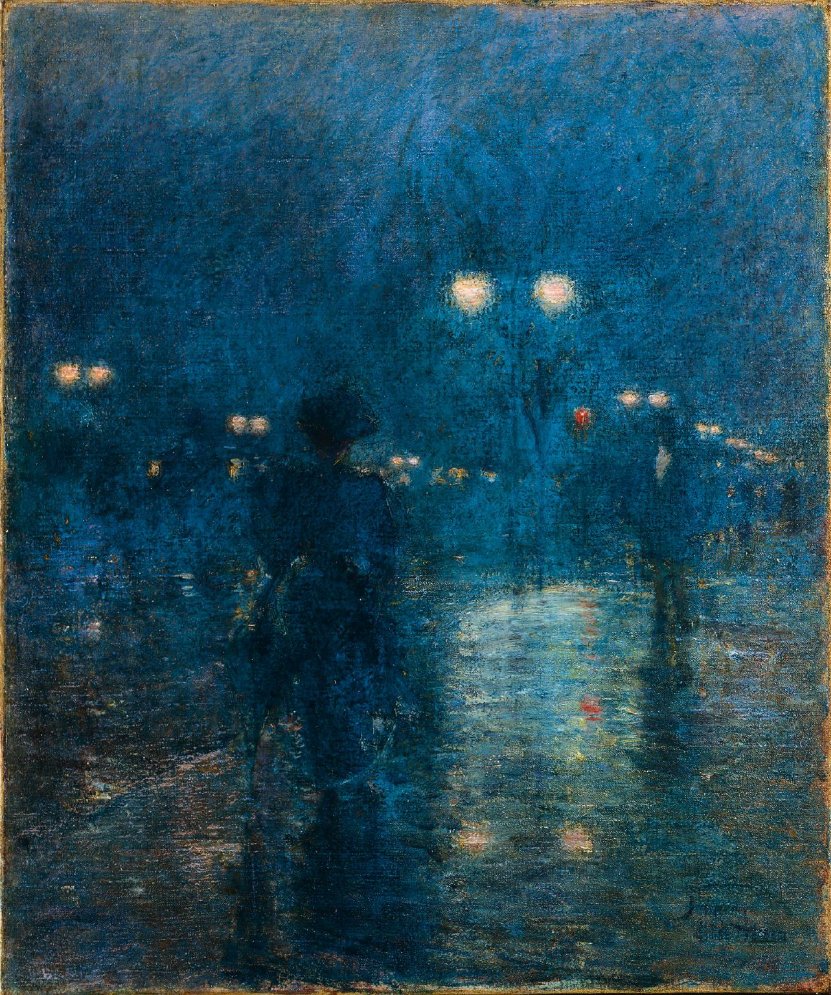 Fifth Avenue Nocturne by Frederick Childe Hassam - c. 1895 - 75.57 x 66.04 cm Cleveland Museum of Art