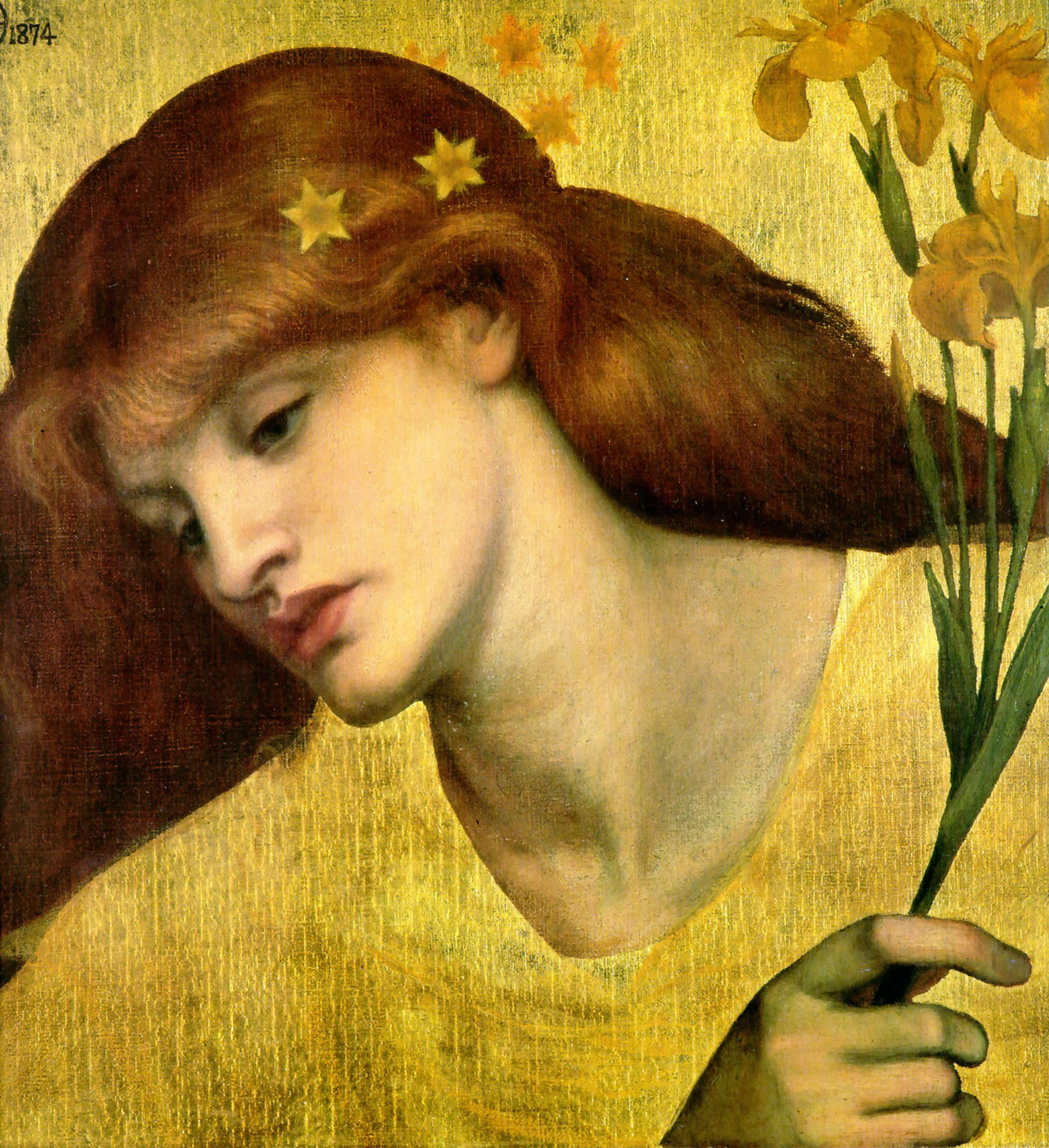 Sancta Lilias by Dante Gabriel Rossetti - 1874 - 19 x 18 in Tate Modern