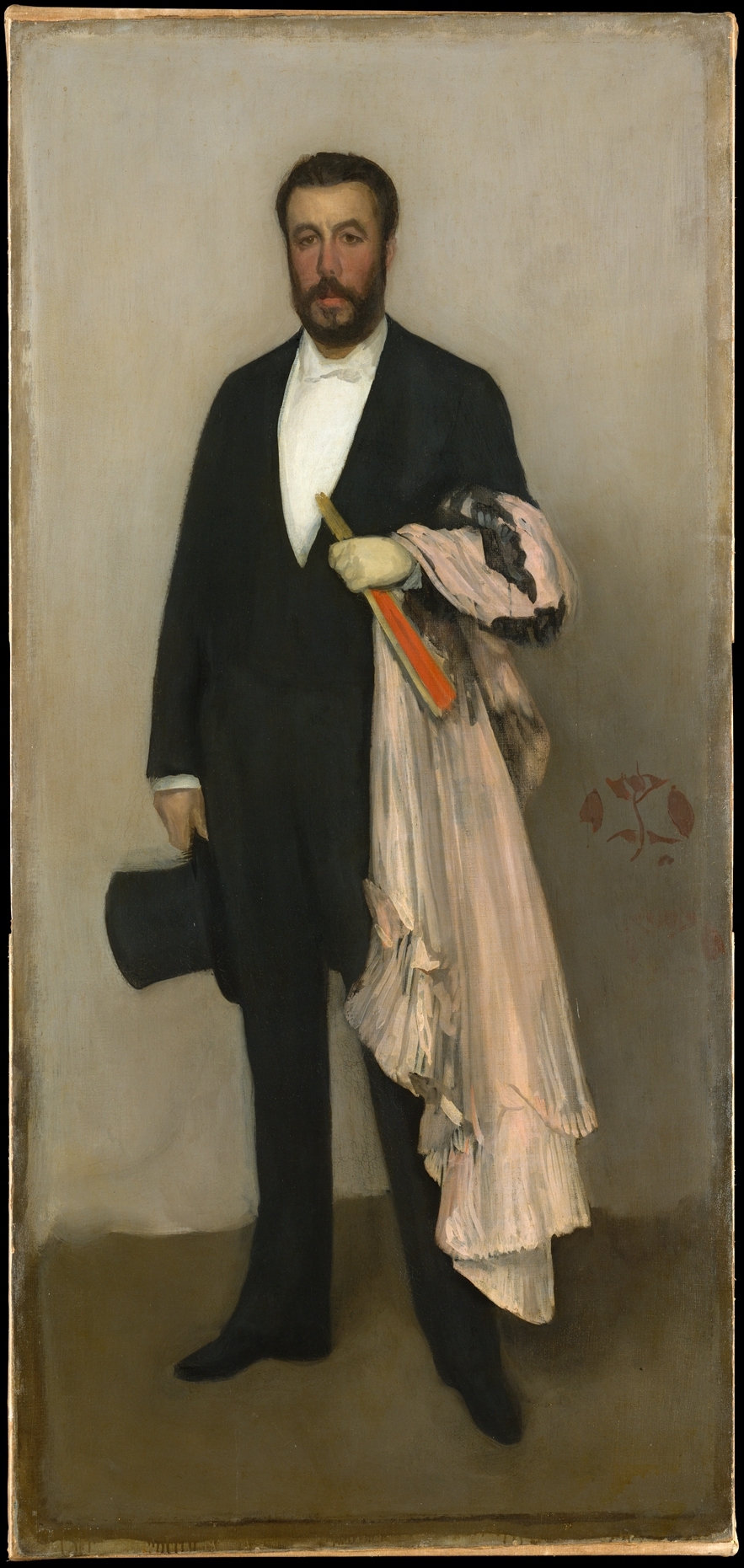 肤色和黑色的构图：西奥多·迪雷肖像 by 詹姆斯· 艾博特·麦克尼尔·惠斯勒 - 1883 - 193.4 x 90.8 cm 