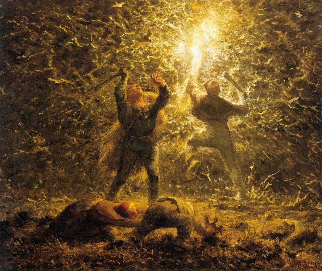 Cazando pájaros en la noche by Jean-François Millet - 1874 - 74 x 93 cm Museo de Arte de Filadelfia