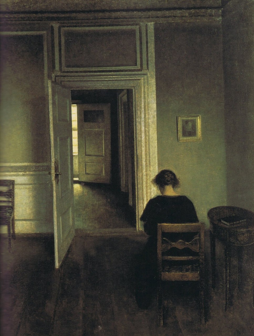 Интерьер, Страндгейд 30 by Vilhelm Hammershøi - 1908 - 66 × 55 см 