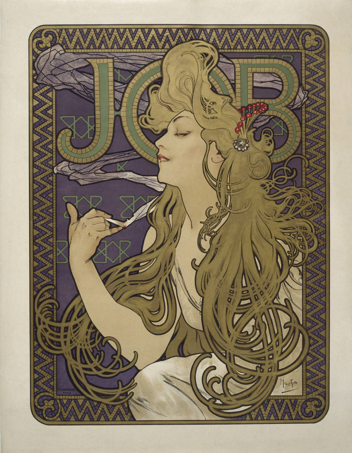 Job香烟广告 by 阿方斯 慕夏 - 1896 - 66.7 x 46.4 cm 