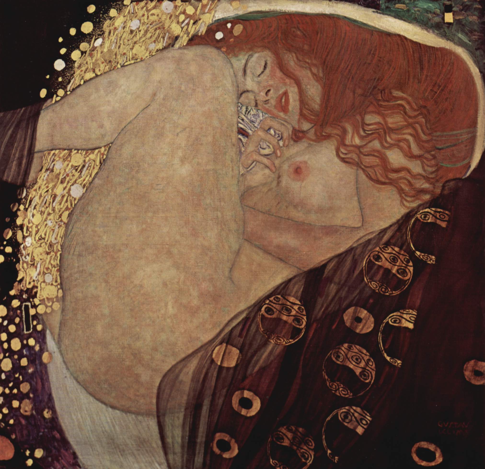 Danae by Gustav Klimt - 1908 - 77 cm x 83 cm özel koleksiyon