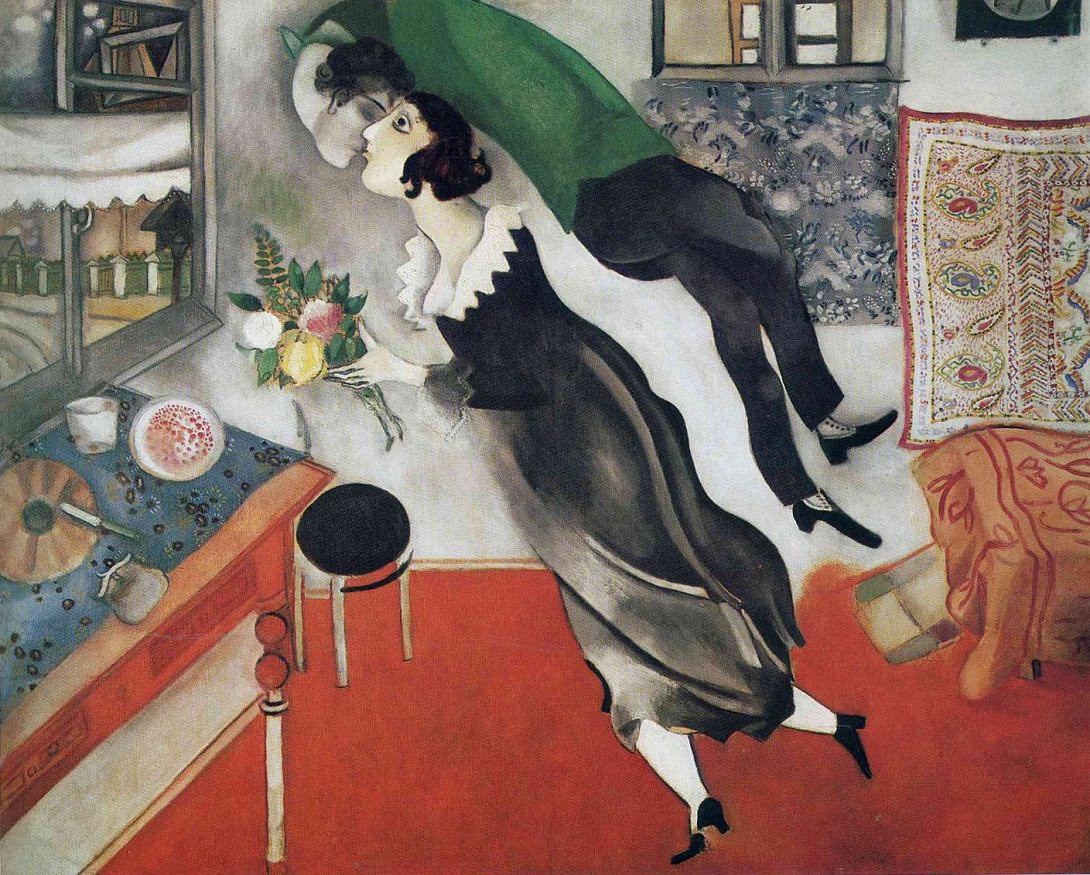 The Birthday by Marc Chagall - 1915 - 80.6 x 99.7 cm Museum of Modern Art
