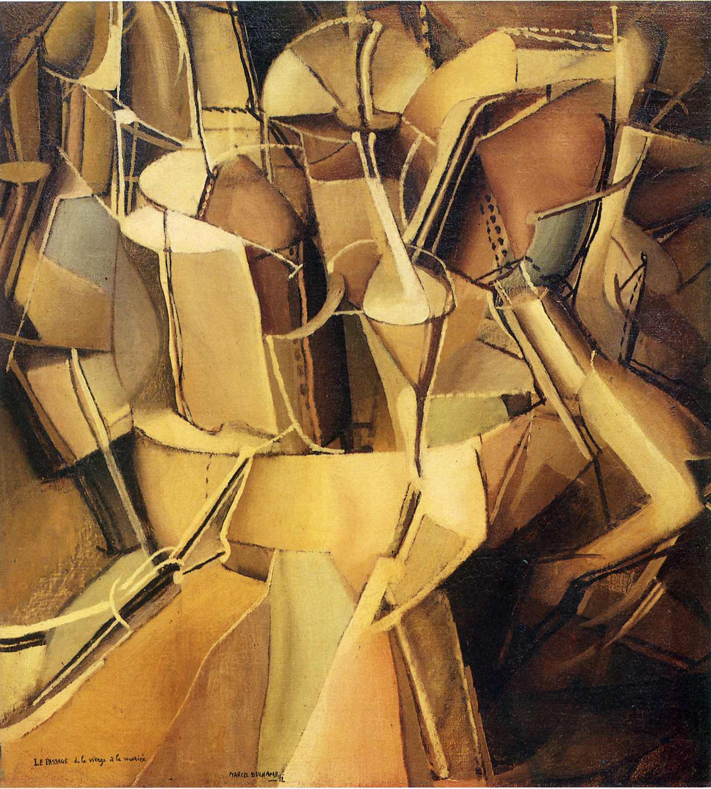 Přechod od panny k nevěstě by Marcel Duchamp - 1912 - 59 cm x 53,5 cm 