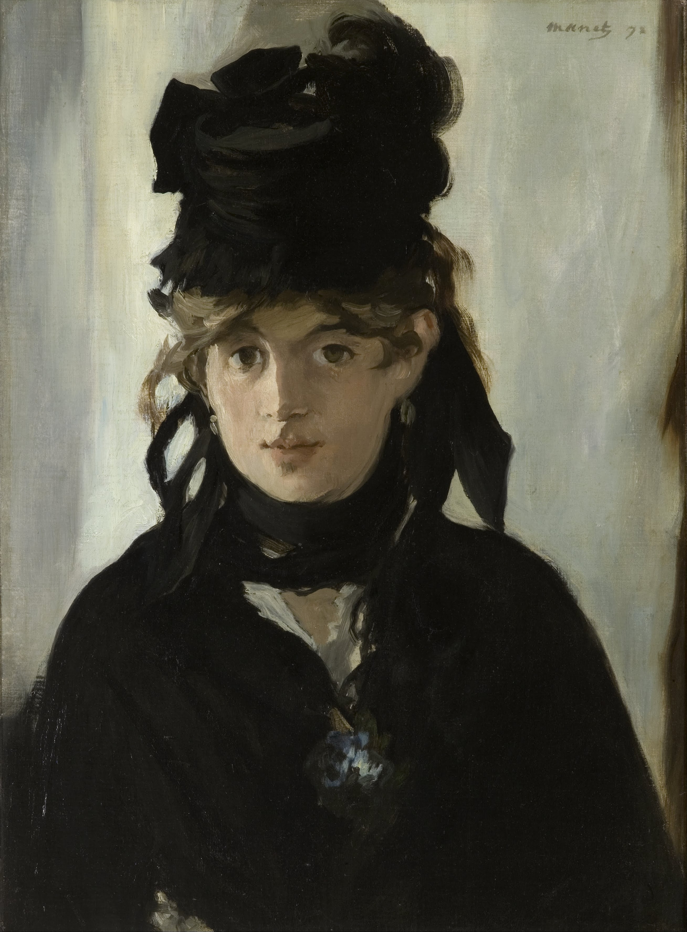 Berthe Morisot by Édouard Manet - 1872 - 38,1 × 46 cm Musée d'Orsay