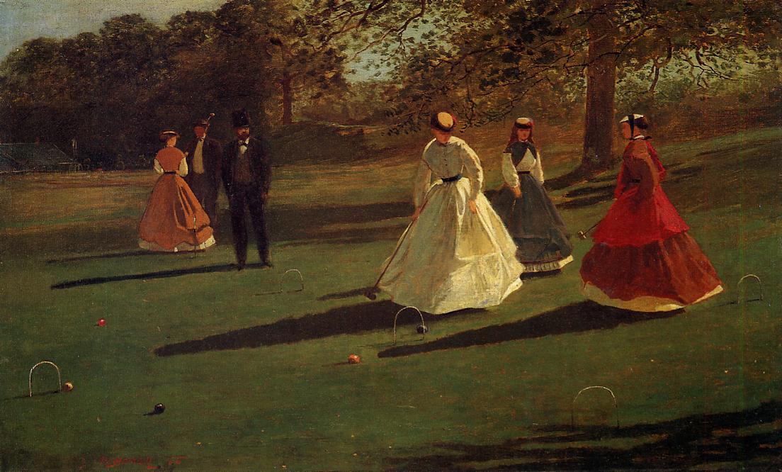 Croquet Players by Winslow Homer - 1865 - 40.64 × 66.04 cm Albright-Knox Art Gallery