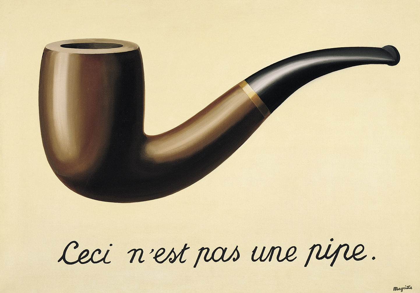 Zdradliwość obrazów (To nie jest fajka) by René Magritte - 1948 - - 