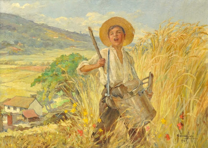 趕走鳥群 by Acácio Lino - 1943 - 105.8 x 78.5 厘米 