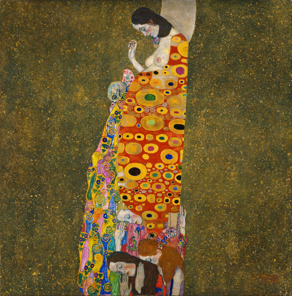 希望II by 古斯塔夫· 克林姆特画 - 1907 - 1908 - 110.5 x 110.5 cm 現代藝術博物館