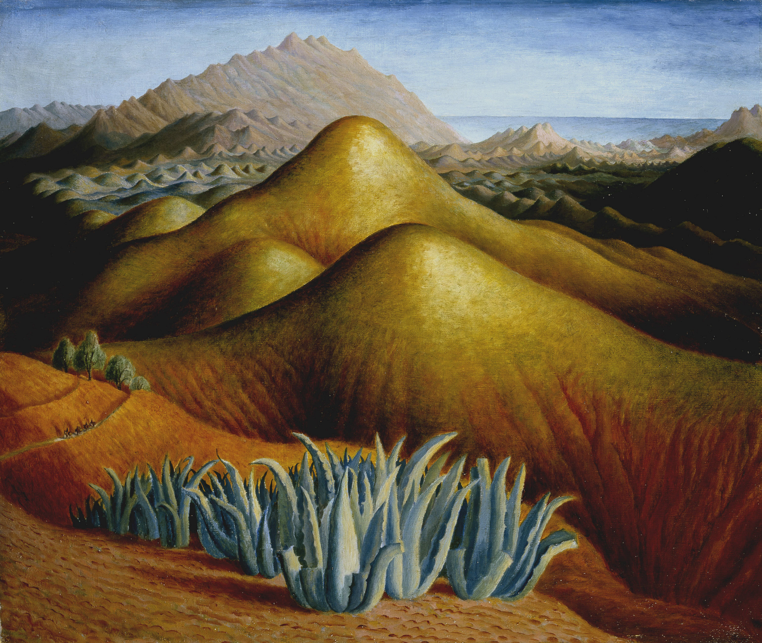 पहाड़ों के साथ स्पेनिश लैंडस्केप by Dora Carrington - १९२४ - ५५.९ × ६६.७ सेमी 