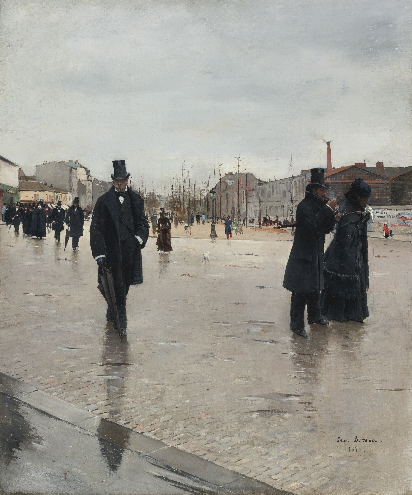 Leaving Montmartre Cemetery by Jean Béraud - 1876 - 66 x 53.3 cm private collection