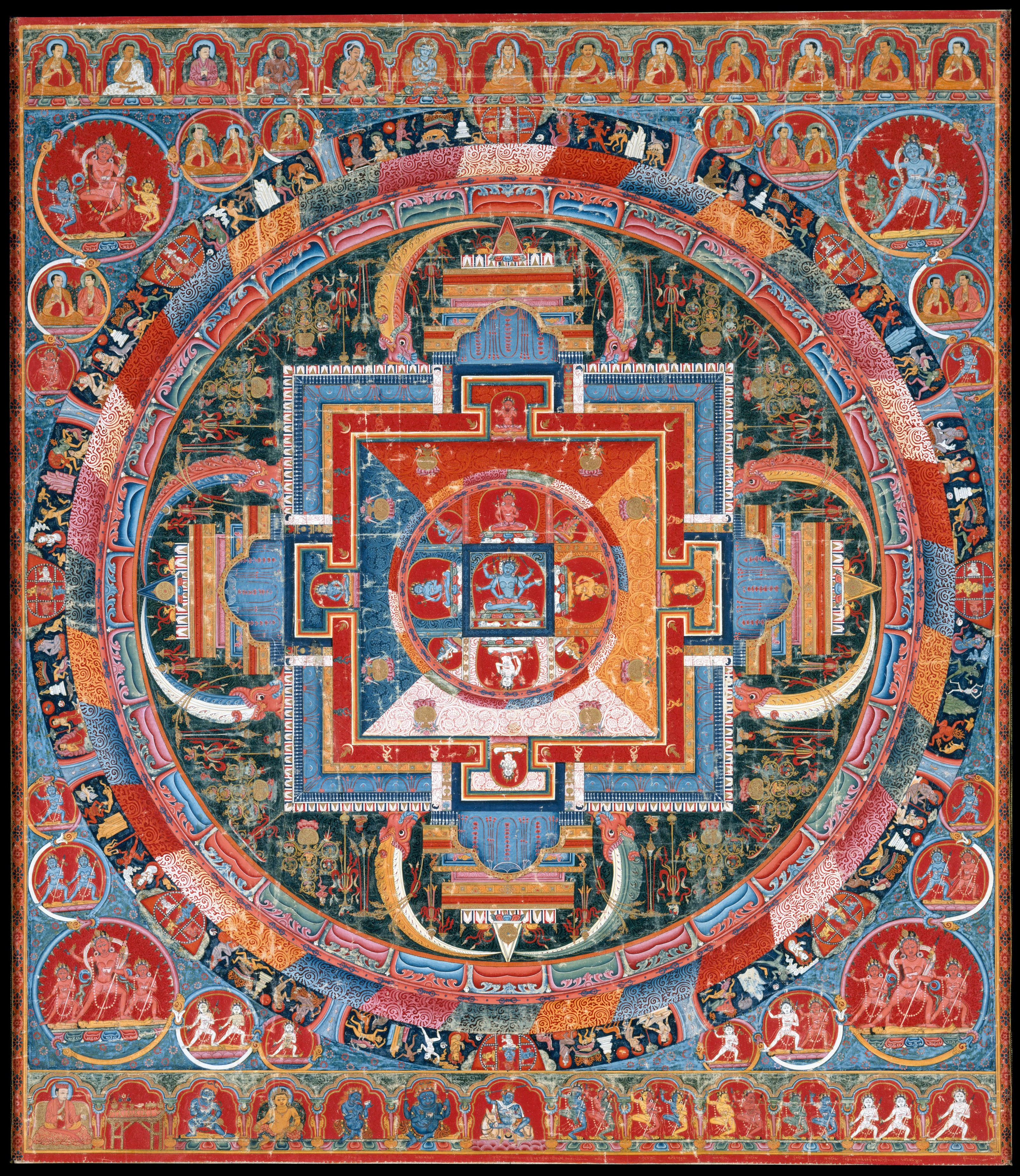 Jnanadakini mandalája by Unknown Artist - késő XIV. század - 74,9 x 83,8 cm 