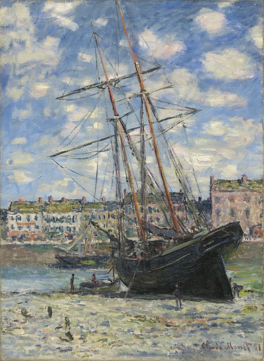 退潮时停着的船 by 克劳德· 莫奈 - 1881 - 82 x 60 cm 