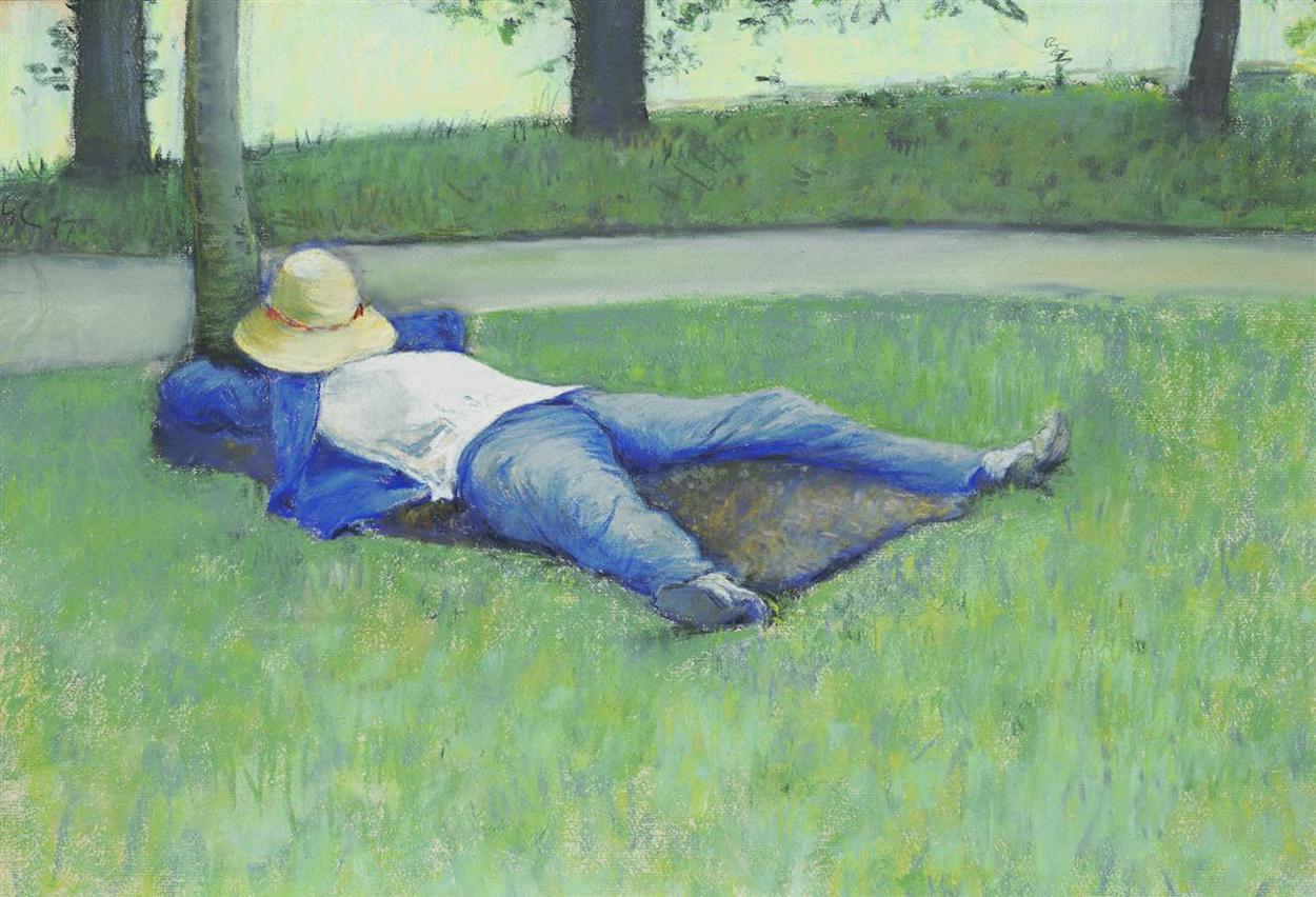 La siesta by Gustave Caillebotte - 1877 - 36 x 53 cm Wadsworth Atheneum