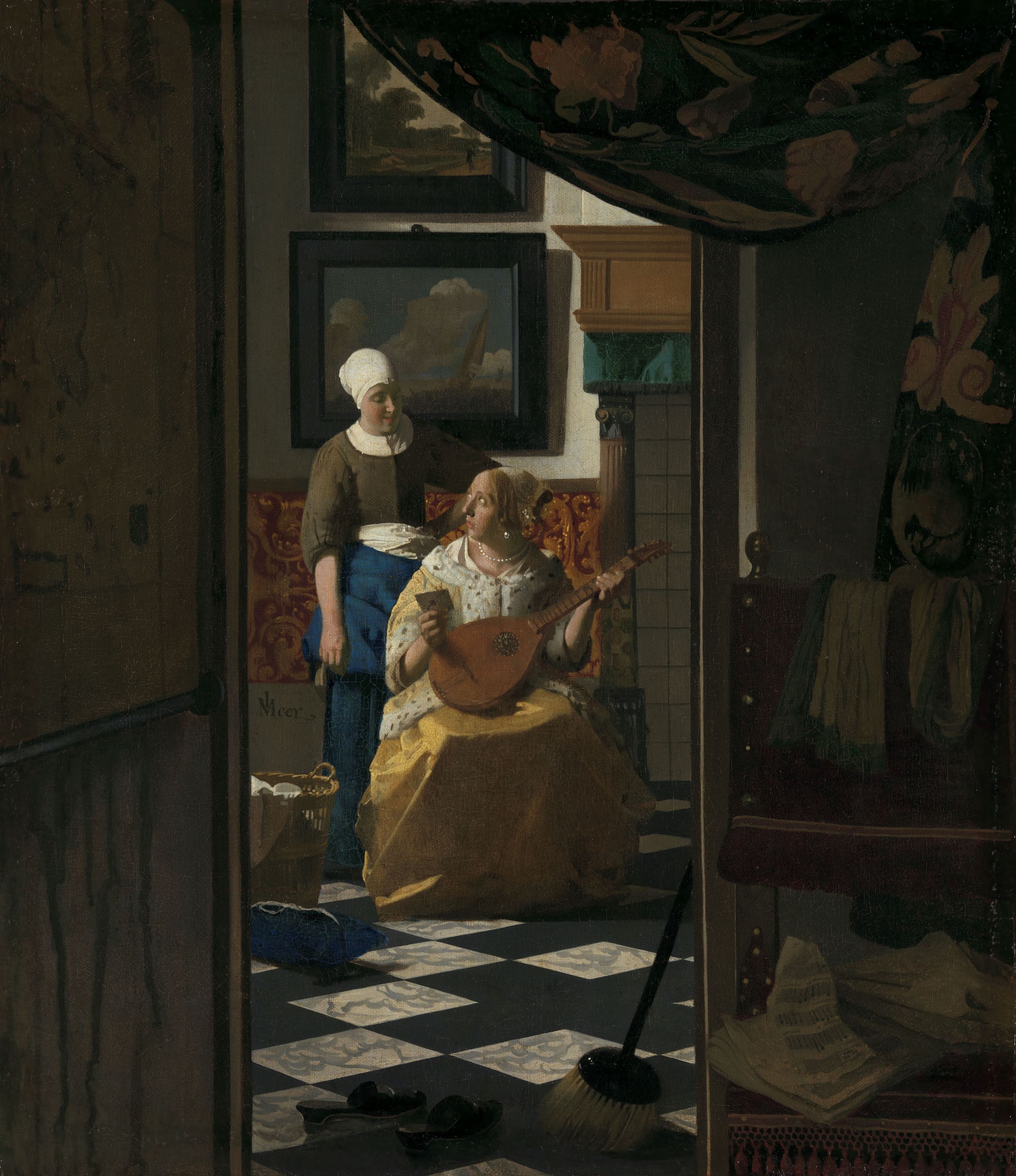 A Carta de Amor by Johannes Vermeer - c. 1669 - c. 1670 - 44 × 38,5 cm 