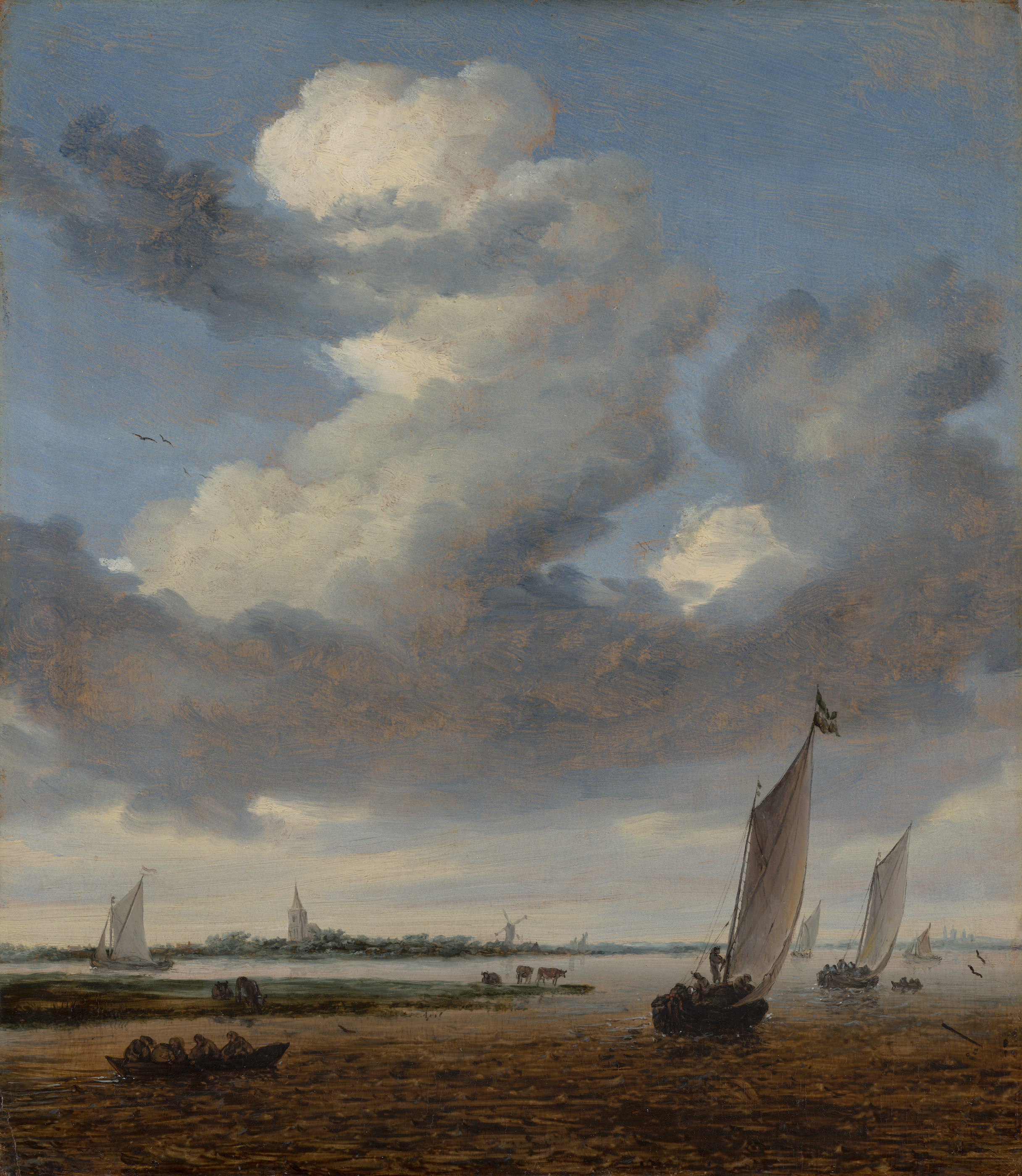 View of Beverwijk from the Wijkermeer by Salomon van Ruysdael - 1661 - 41 x 35.5 cm Mauritshuis, The Hague